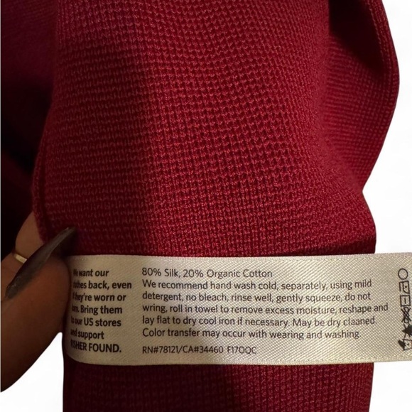Eileen Fisher Maroon Silk & Organic Cotton Open Cardigan - Picture 3 of 7